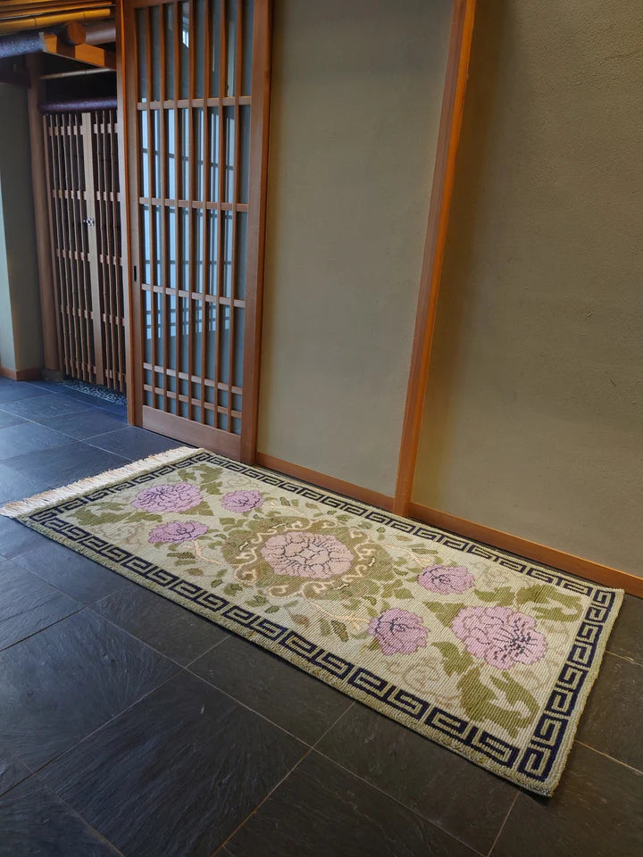 華牡丹 縁雷文 一畳